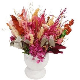 Vaso de Cerâmica com Flores Desidratadas